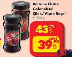 BOLTANE EKSTRA GELENEKSEL ÇİLEK/VİŞNE REÇELİ 380 G